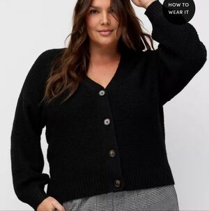 Torrid Drop Shoulder Textured Cardigan